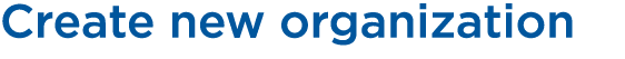 Create new organization