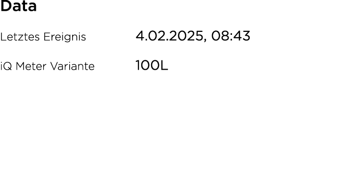Data Letztes Ereignis 4.02.2025, 08:43 iQ Meter Variante 100L
