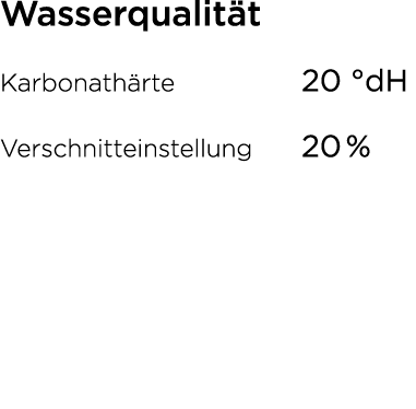 Wasserqualit t Karbonath rte 20 °dH Verschnitteinstellung 20 %