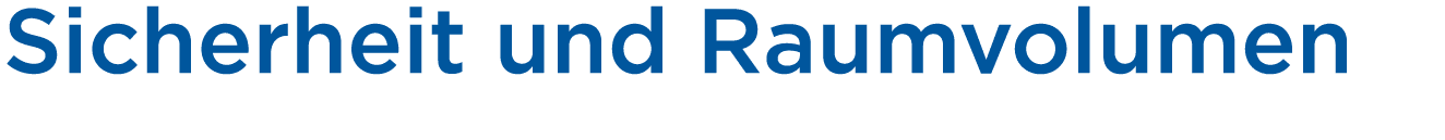 Sicherheit und Raumvolumen